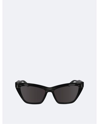 Calvin Klein Acetate Butterfly Sunglasses - Black