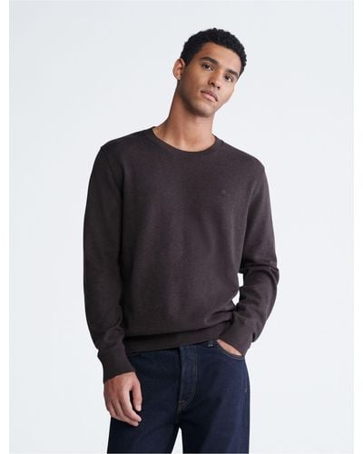 Calvin Klein Smooth Cotton Sweater - Blue