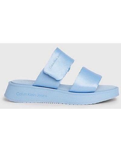 Calvin Klein Satin-Sandalen - Blau