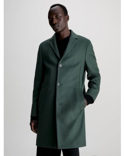 Calvin Klein Wool Cashmere Blend Coat - Green