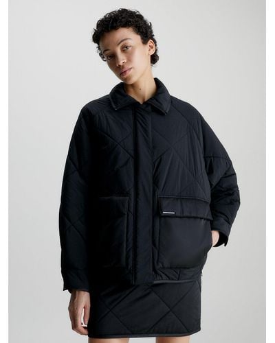 Calvin Klein Crinkle Nylon Down Wrap Jacket in Black | Lyst UK