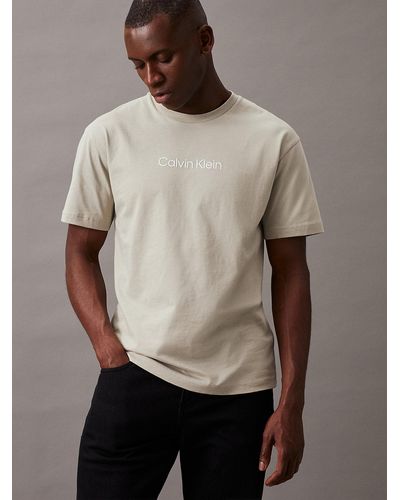 Calvin Klein Cotton Logo T-shirt - Natural