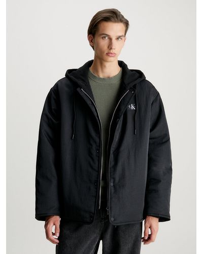 Calvin Klein Hooded Skater Jacket - Black