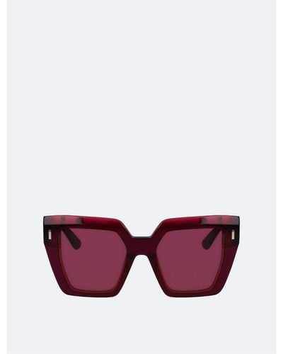 Calvin Klein Acetate Modified Square Sunglasses - Purple