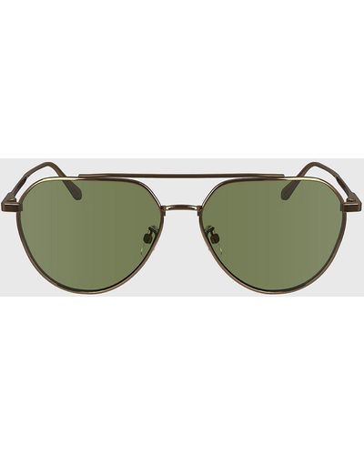 Calvin Klein Aviator Sunglasses Ck24100s - Green