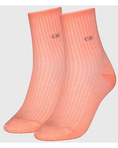 Calvin Klein Pack de 2 pares de calcetines tobilleros - Rosa