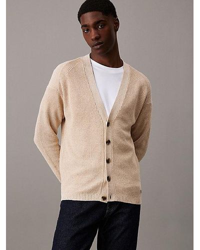 Calvin Klein Strick-Cardigan-Pullover - Natur