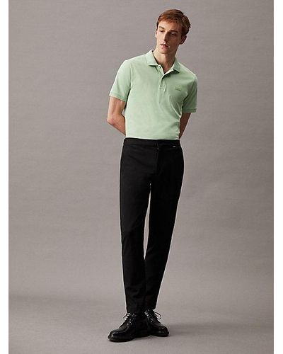 Calvin Klein Schmales Poloshirt - Grün