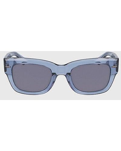 Calvin Klein Rechthoekige Zonnebril Ck23509s - Blauw