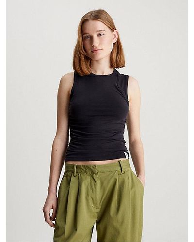 Calvin Klein Camiseta de tirantes a capas de punto suave - Verde
