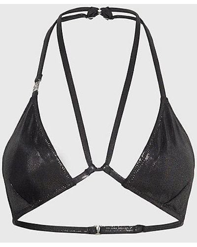 Calvin Klein Parte de arriba de bikini de triángulo - CK Festive - Negro