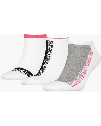Calvin Klein 3 Pack Logo Ankle Socks - White