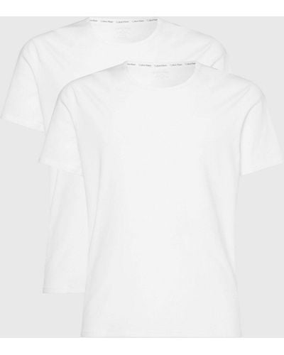 Calvin Klein 2 Pack Lounge T-shirts - Modern Cotton - - White - Men - M