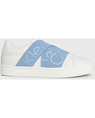 Calvin Klein Leather Slip-on Trainers - Blue