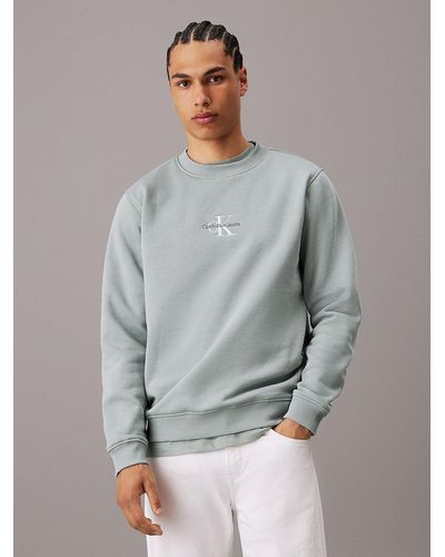 Calvin Klein Monogram Fleece Sweatshirt - Grey