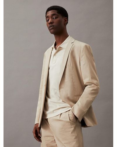 Calvin Klein Veste blazer slim en SeaCell - Neutre