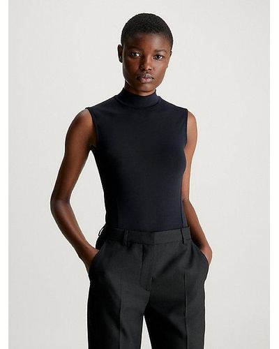 Calvin Klein Stretch Jersey Bodysuit - Zwart