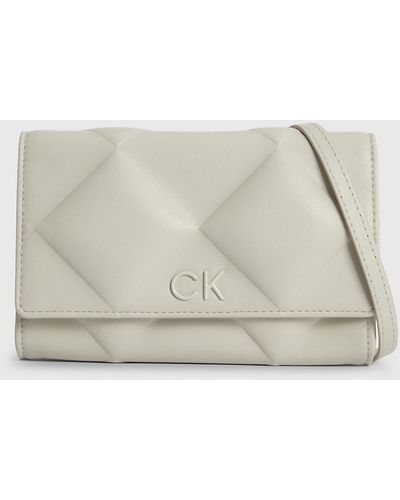 Calvin Klein Quilted Crossbody Mini Bag - Natural