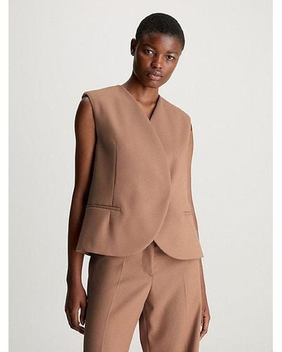 Calvin Klein Maßgenaue Weste aus weichem Twill - Braun