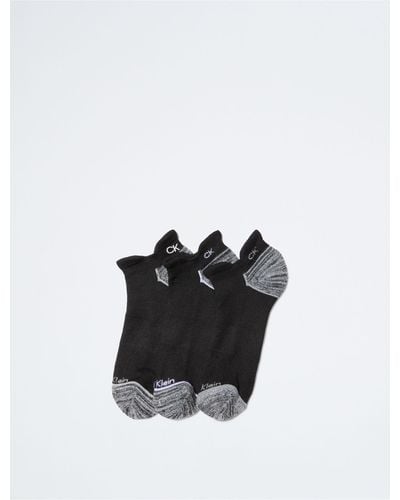 Calvin Klein Reflective 3-pack No Show Socks - Black
