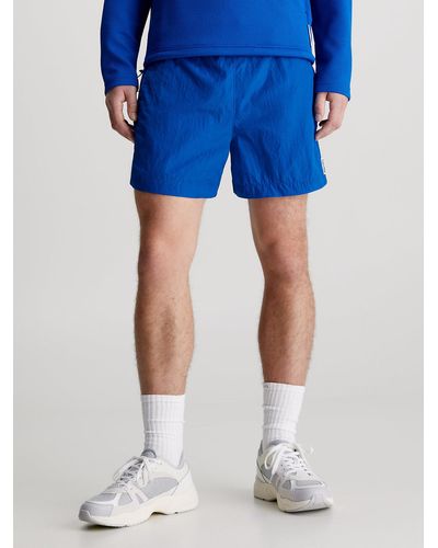 Calvin Klein Double Waistband Gym Shorts - Blue