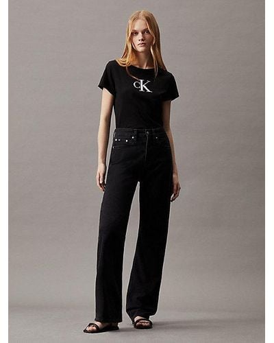 Calvin Klein Slim Monogram T-shirt - Zwart