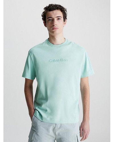 Calvin Klein T-shirt Van Biologisch Katoen Met Logo - Blauw
