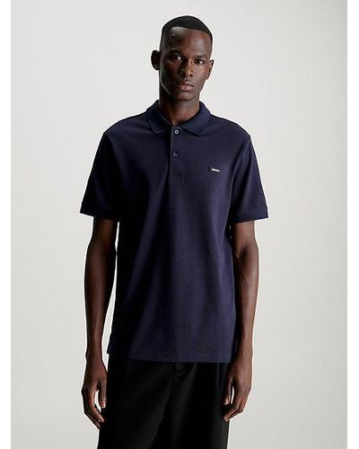 Calvin Klein Slim Stretch Piqué Polo - Blauw