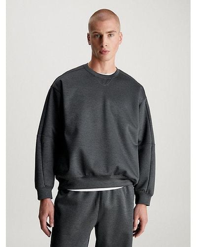 Calvin Klein Funktions-Sweatshirt in Strickoptik - Grau