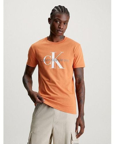 Calvin Klein Slim T-shirt Met Logo Van Biologisch Katoen - Meerkleurig