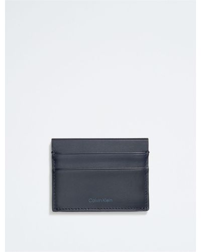 Calvin Klein Smooth Leather Card Case - Blue