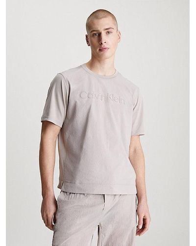 Calvin Klein Sport T-shirt Met Textuur - Wit