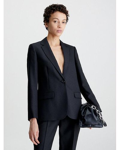 Calvin Klein Taillierter Blazer - Blau