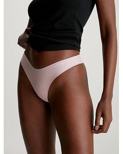 Calvin Klein Brazilian Slip - Invisibles Cotton - Roze