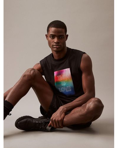 Calvin Klein Unisex Sleeveless T-shirt - Pride - Brown