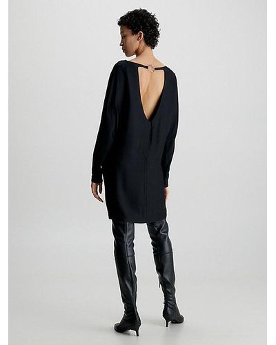 Calvin Klein Vestido recto con recorte en la espalda - Negro