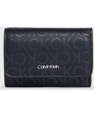 Calvin Klein Logo Rfid Trifold Wallet - Blue