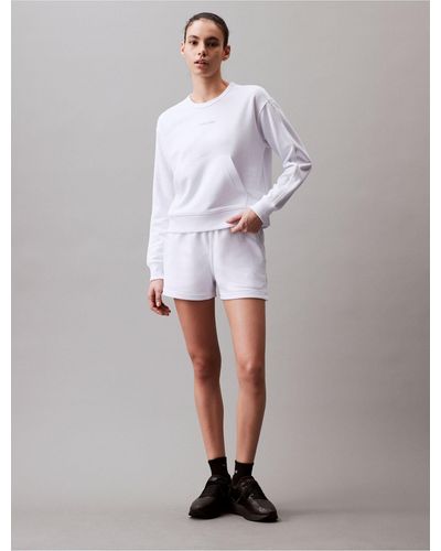 Calvin Klein Logo Tape Crewneck Sweatshirt - White