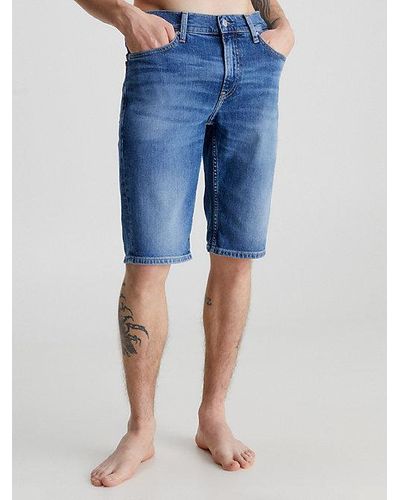 Calvin Klein Slim Fit Denim-Shorts - Blau