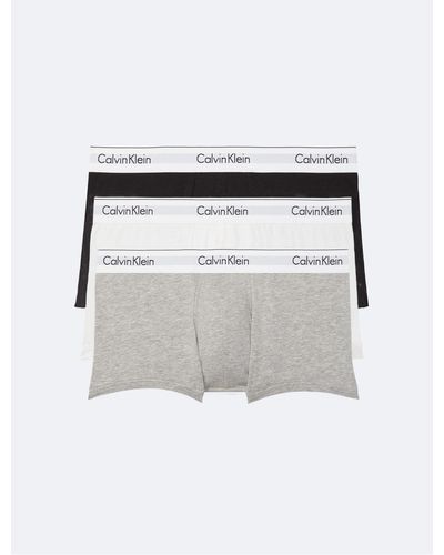 Boxer shorts Calvin Klein Cotton Stretch Trunk 3-Pack Black/ Wild Aster/  Grey Heather/ Artic Green WB