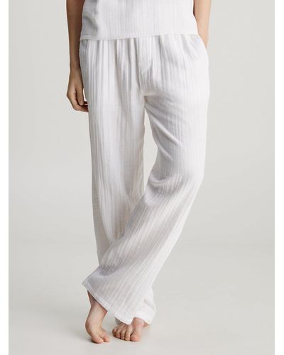 Calvin Klein Pantalon de pyjama - Pure Textured - Blanc
