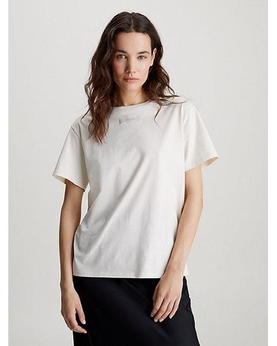 Calvin Klein Katoenen Slim T-shirt - Wit