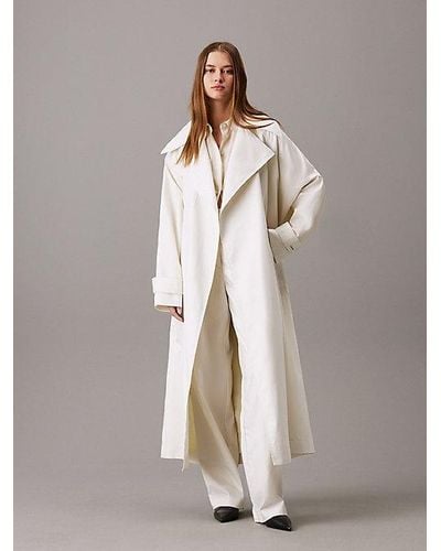 Calvin Klein Oversized Trenchcoat - Wit