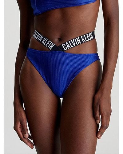 Calvin Klein Bikinibroekje Met Hoge Beenuitsnijding - Intense Power - Blauw