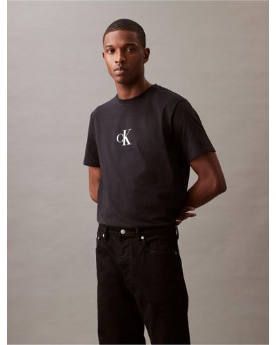 Calvin Klein Reflective Monogram Logo Crewneck T-shirt - Multicolor