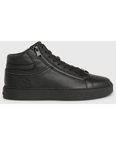 Calvin Klein Leather High-top Trainers - Black