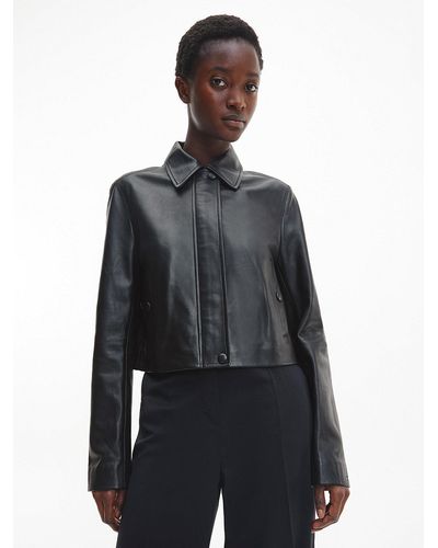 Blousons en cuir Calvin Klein pour femme | Réductions en ligne jusqu'à 20 %  | Lyst