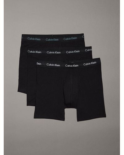 Calvin Klein 3 Pack Boxer Briefs - Cotton Stretch - Black