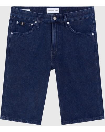 Calvin Klein Tailored Denim Shorts - Blue
