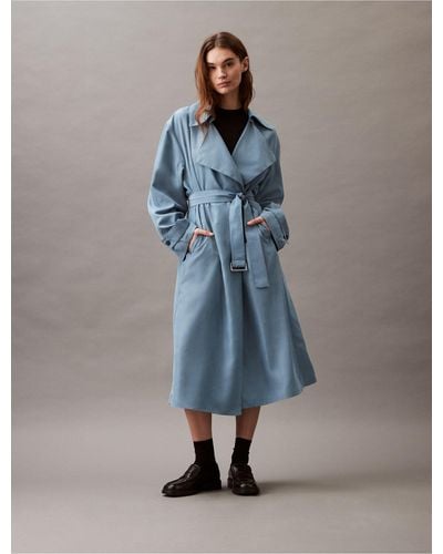 Calvin Klein Relaxed Trench Coat - Blue